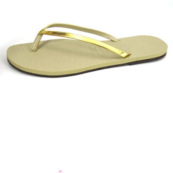 Havaianas Sand Gray Gold Flip Flop Sandals SZ 11/12 - Picture 5 of 9